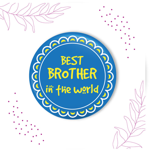 World Best Brother Metal Rakhi with Fridge Magnet