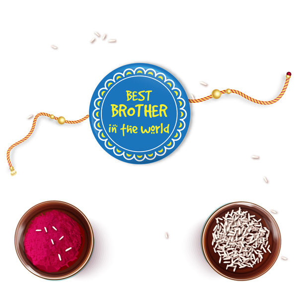 World Best Brother Metal Rakhi with Fridge Magnet