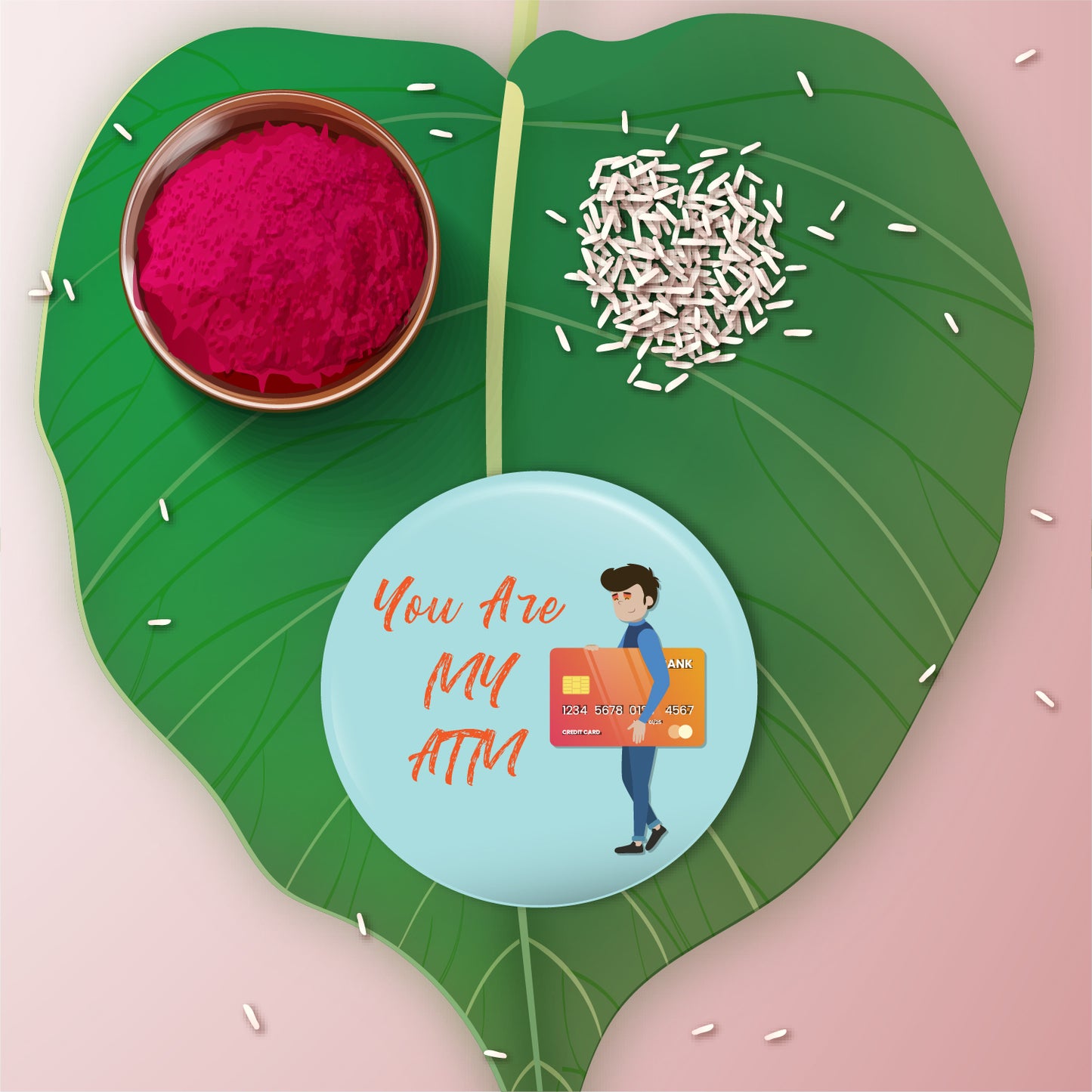 Metal Rakhi with humor – You Are My ATM Rakhi for elder brother