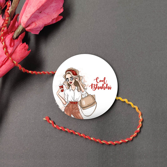 Cool Bhabhi Metal Rakhi/Lumba with Fridge Magnet
