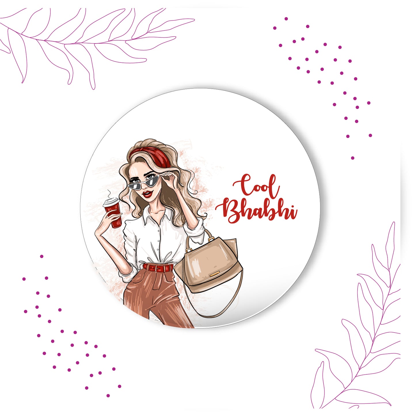 Cool Bhabhi Metal Rakhi/Lumba with Fridge Magnet