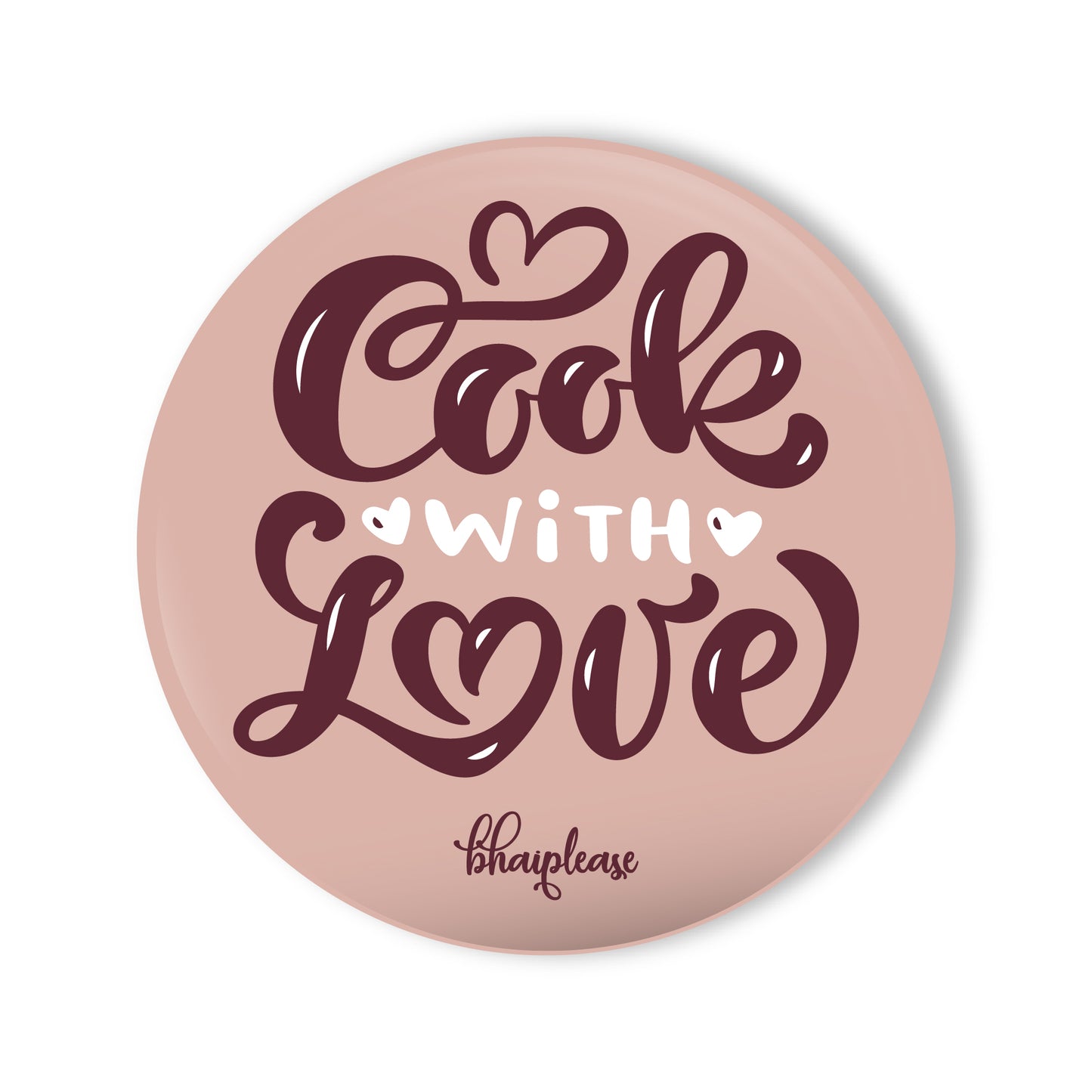 Cook With Love Round Fridge Magnet