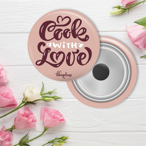 Cook With Love Round Fridge Magnet