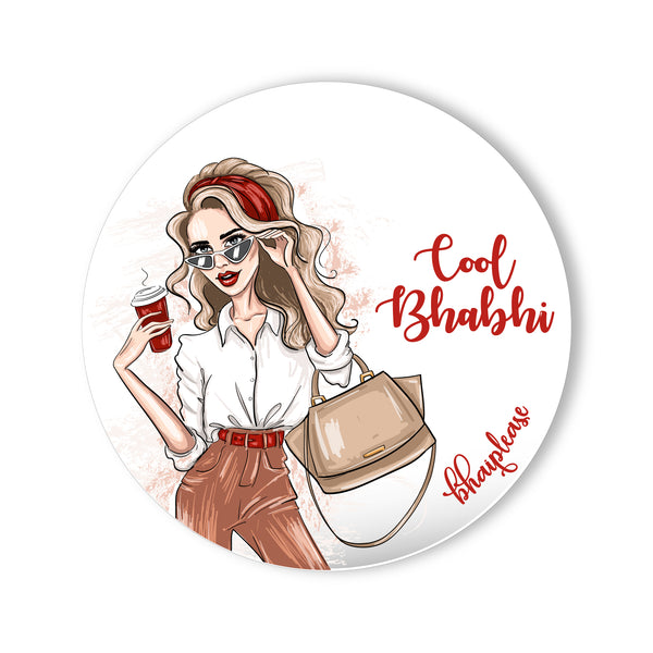 Cool Bhabhi Round Fridge Magnet