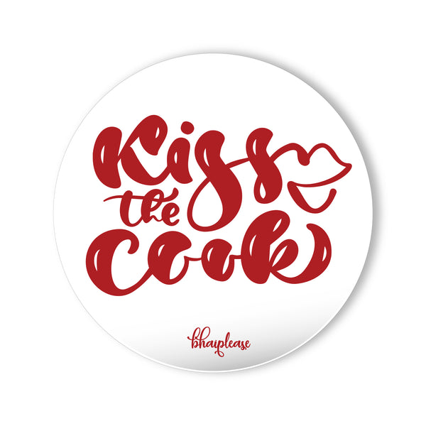 Kiss The Cook Round Fridge Magnet