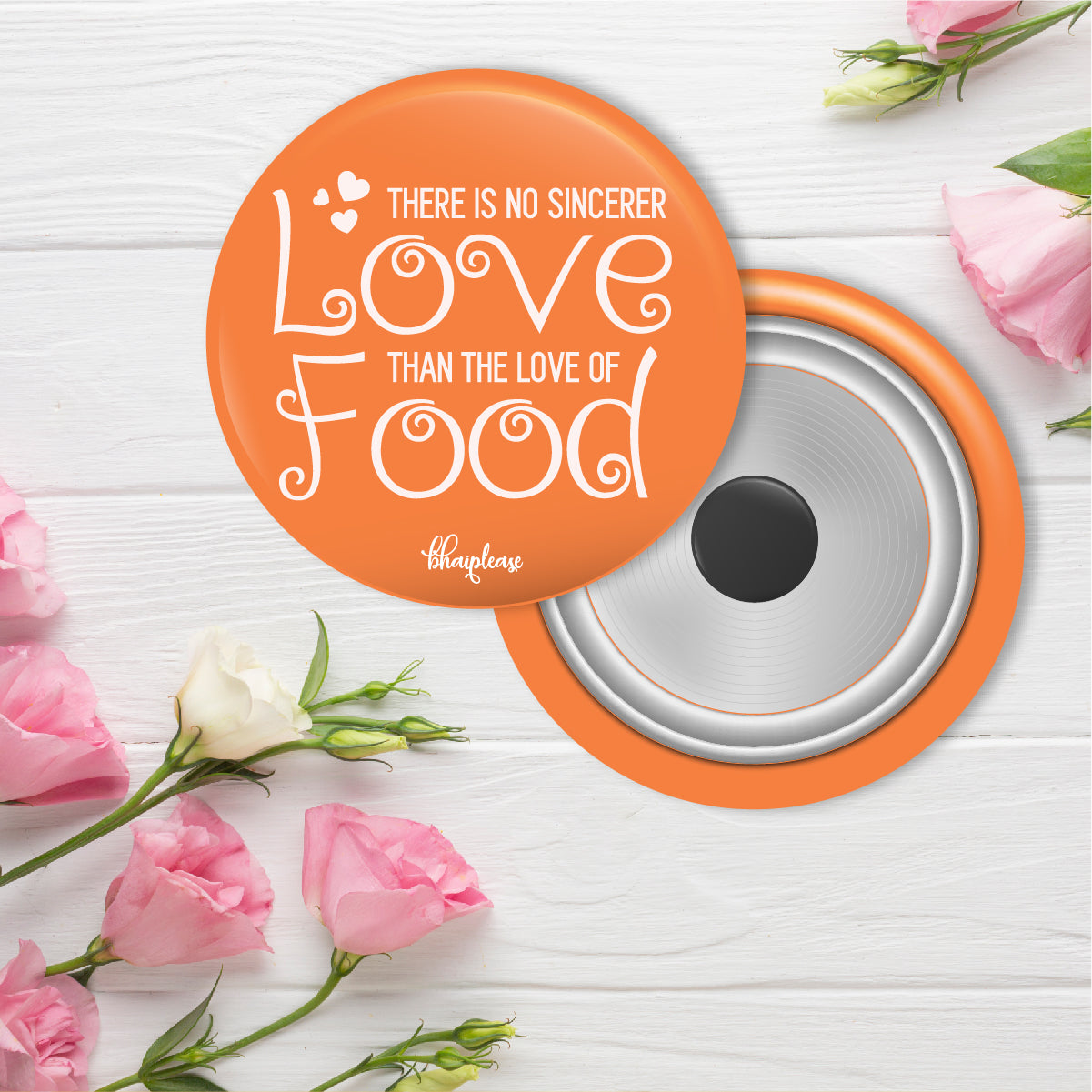 Love Food Round Fridge Magnet