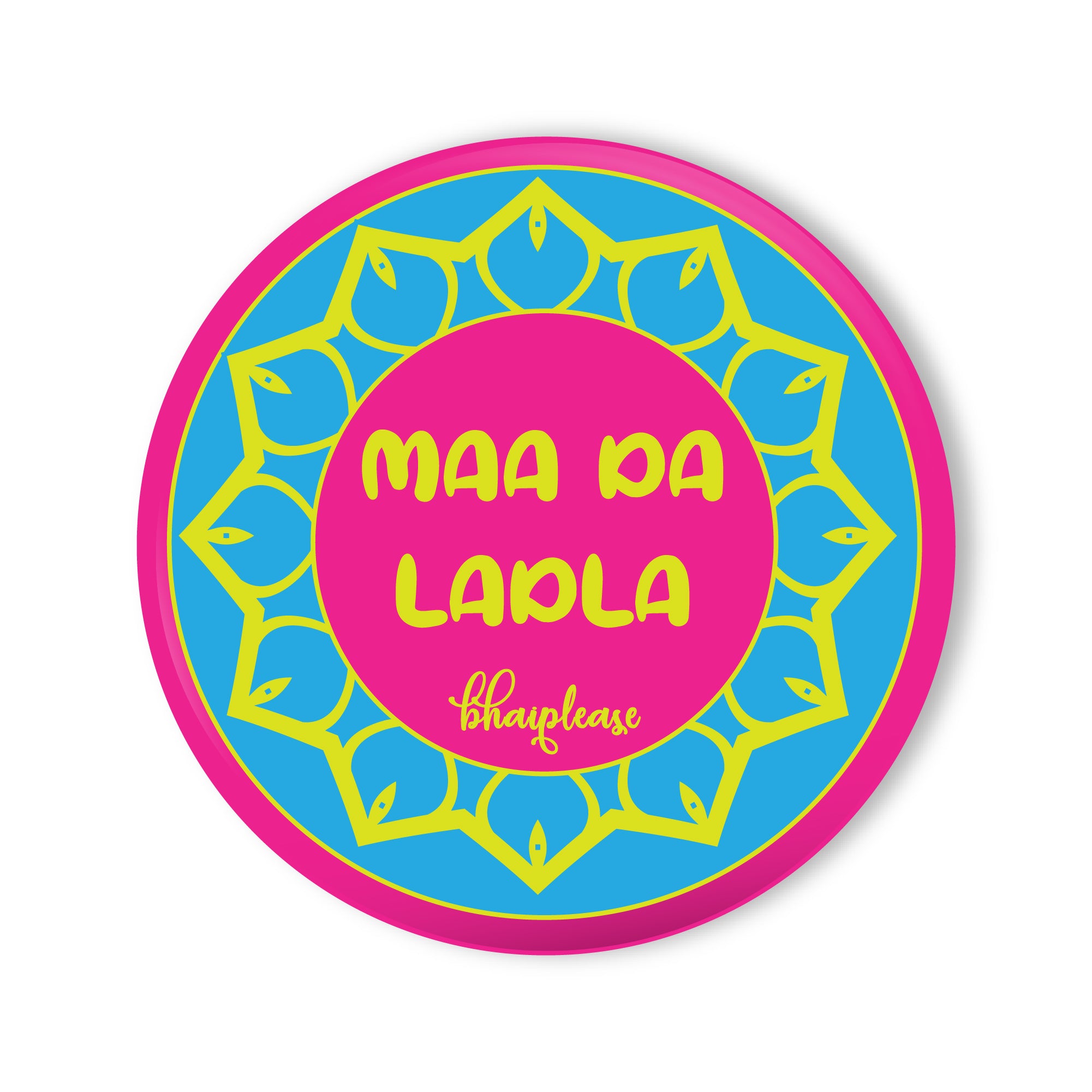 Maa Da Ladla Round Fridge Magnet