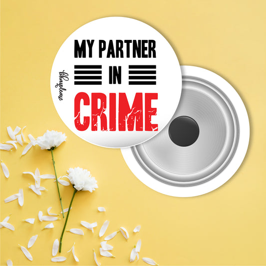 Partner in Crime Round Fridge Magnet