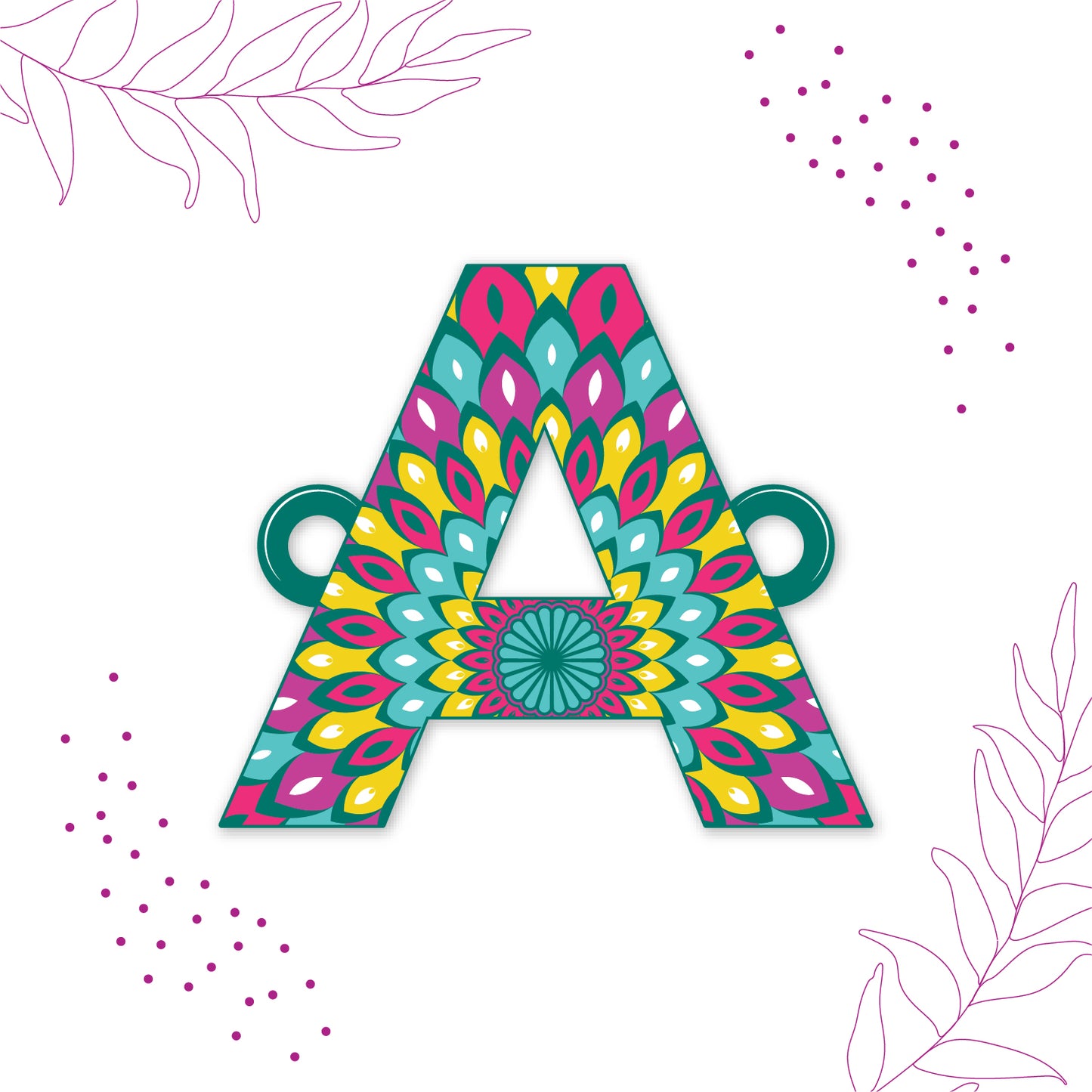 Alphabet A Wooden Rakhi