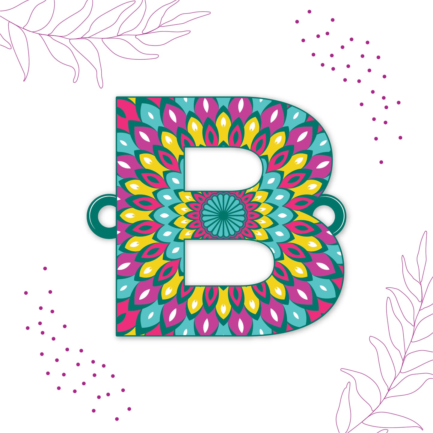Alphabet B Wooden Rakhi