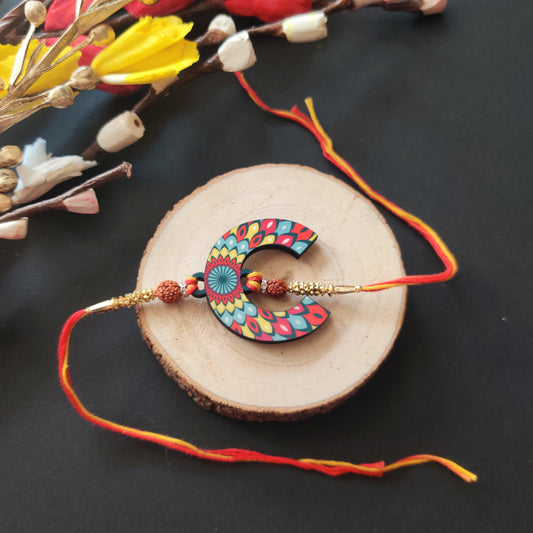 Alphabet C Wooden Rakhi
