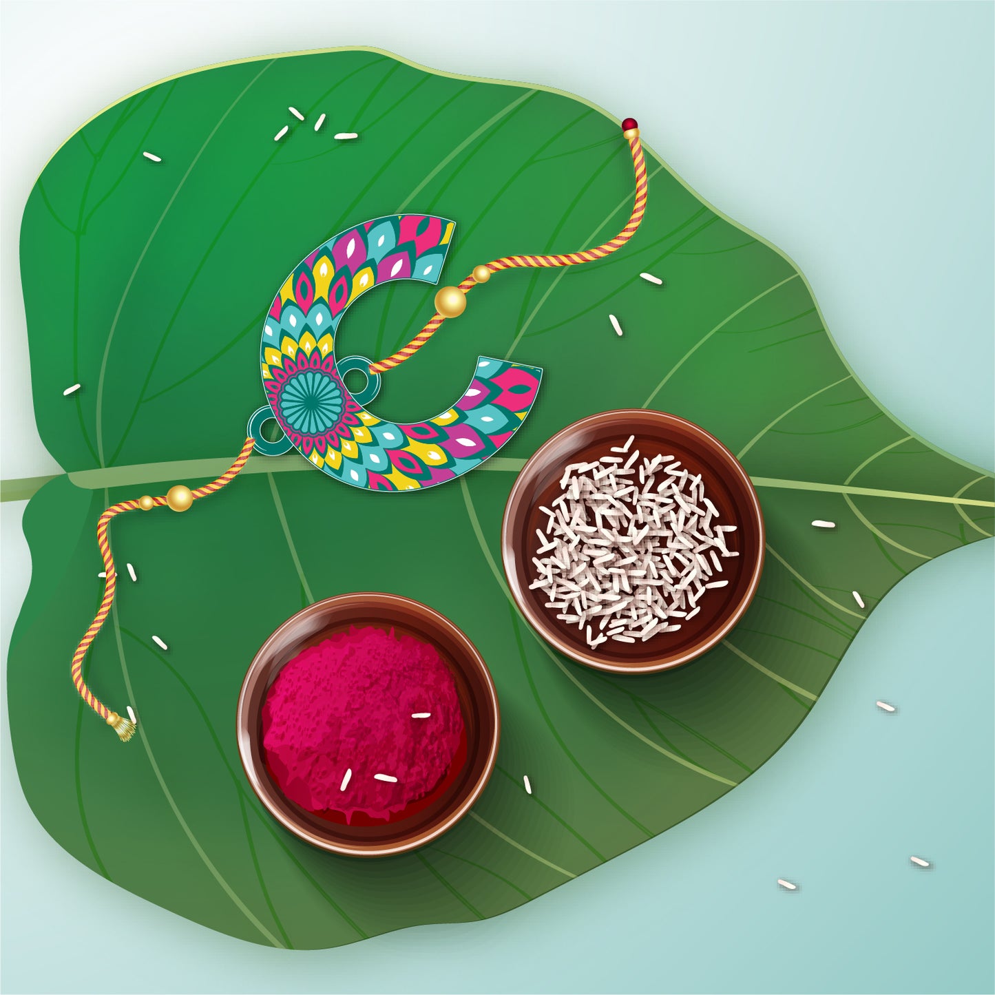Alphabet C Wooden Rakhi