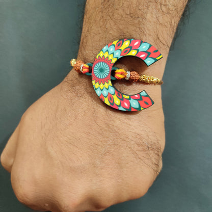 Alphabet C Wooden Rakhi