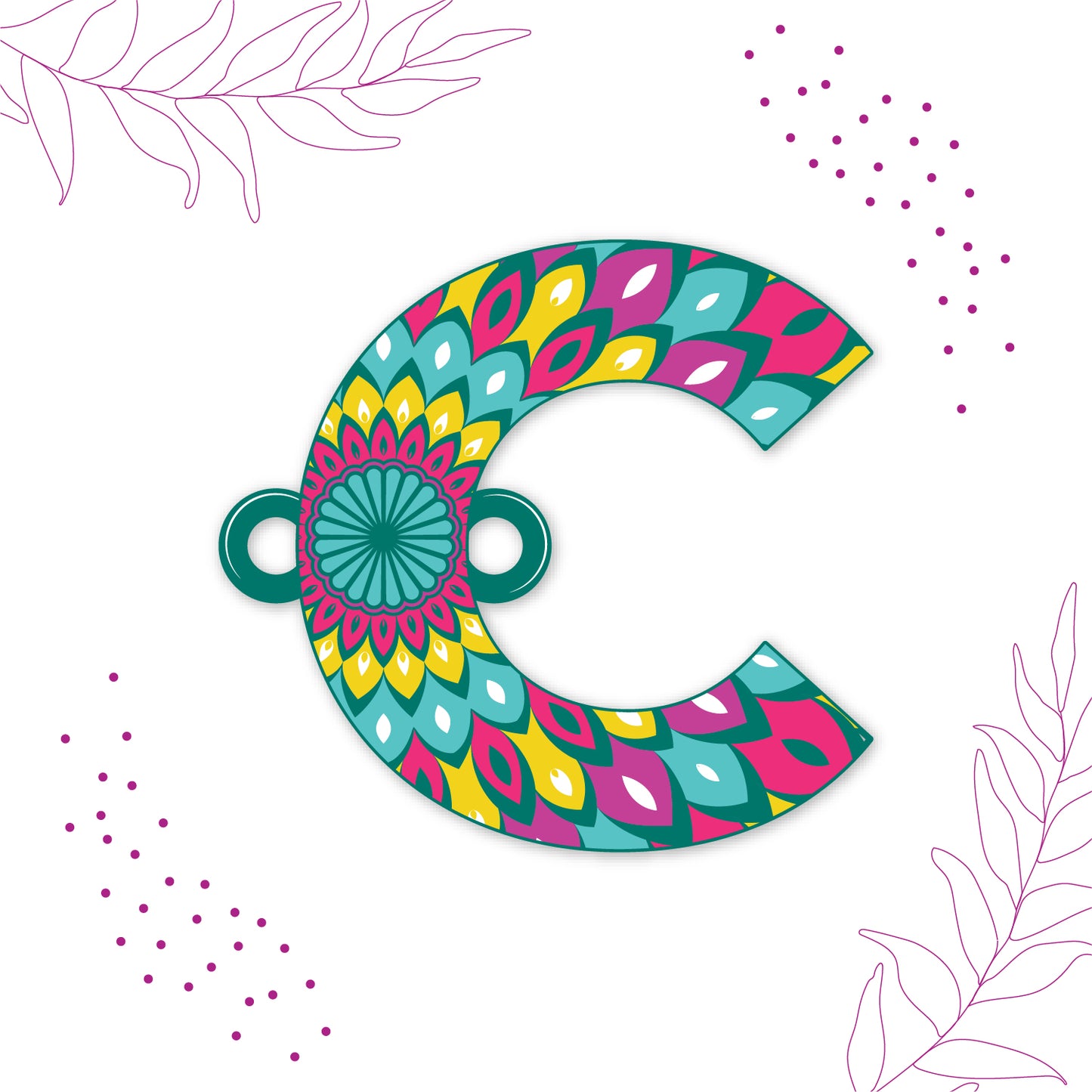 Alphabet C Wooden Rakhi