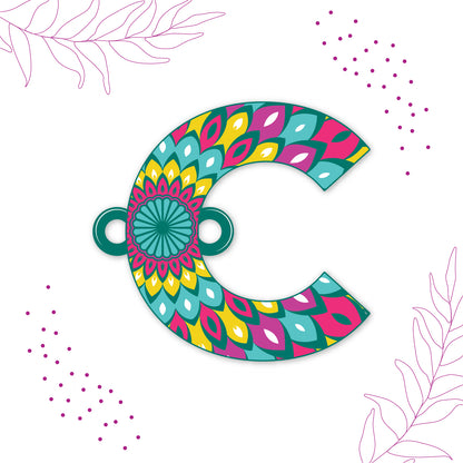 Alphabet C Wooden Rakhi