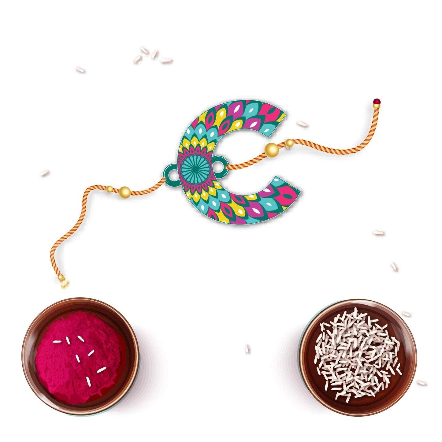 Alphabet C Wooden Rakhi