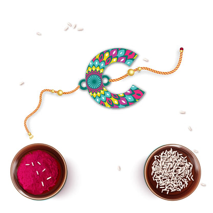 Alphabet C Wooden Rakhi