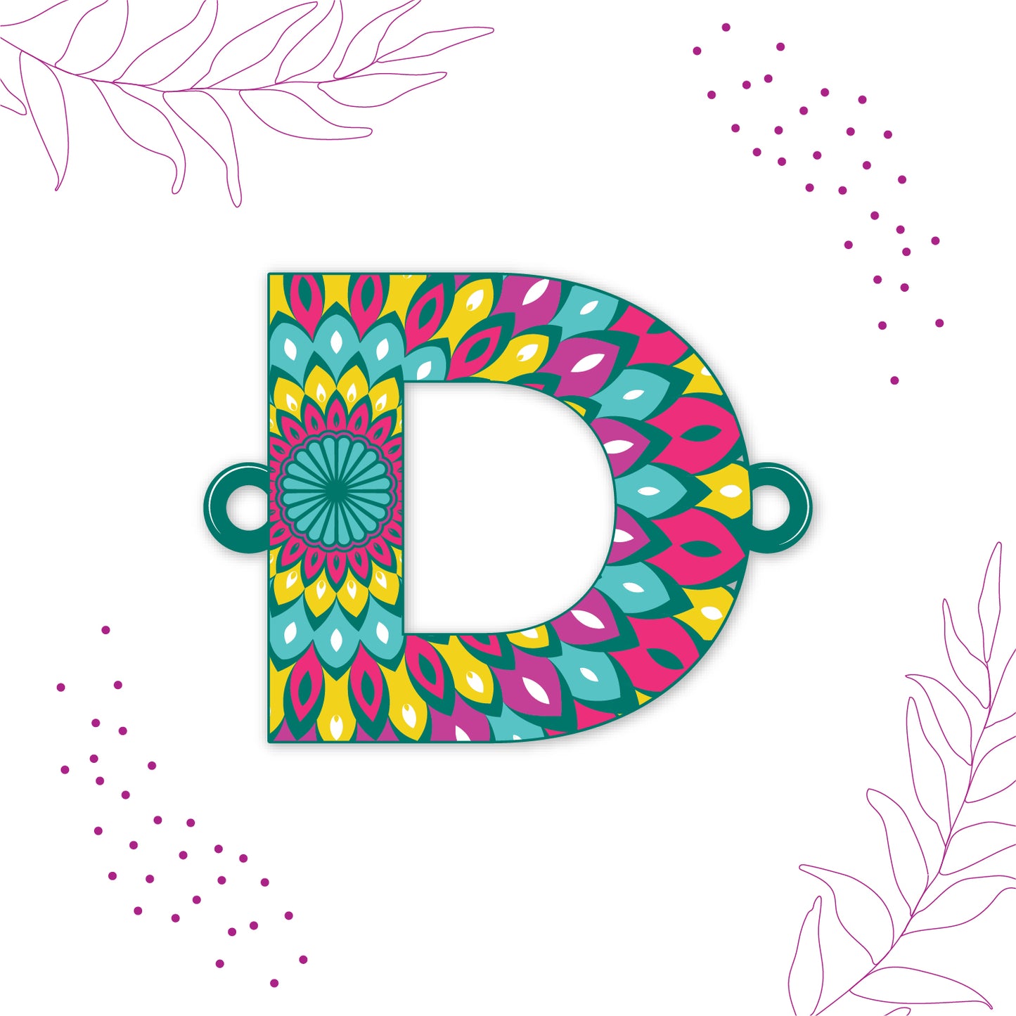 Alphabet D Wooden Rakhi