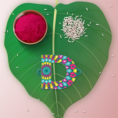 Alphabet D Wooden Rakhi