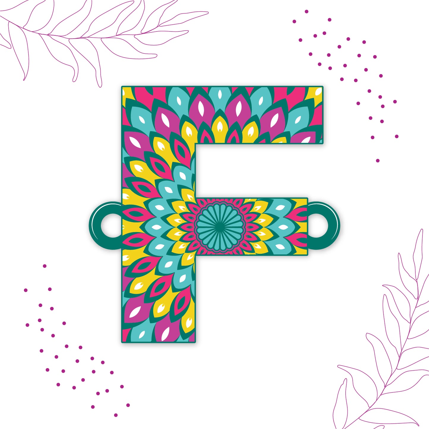 Alphabet F Wooden Rakhi