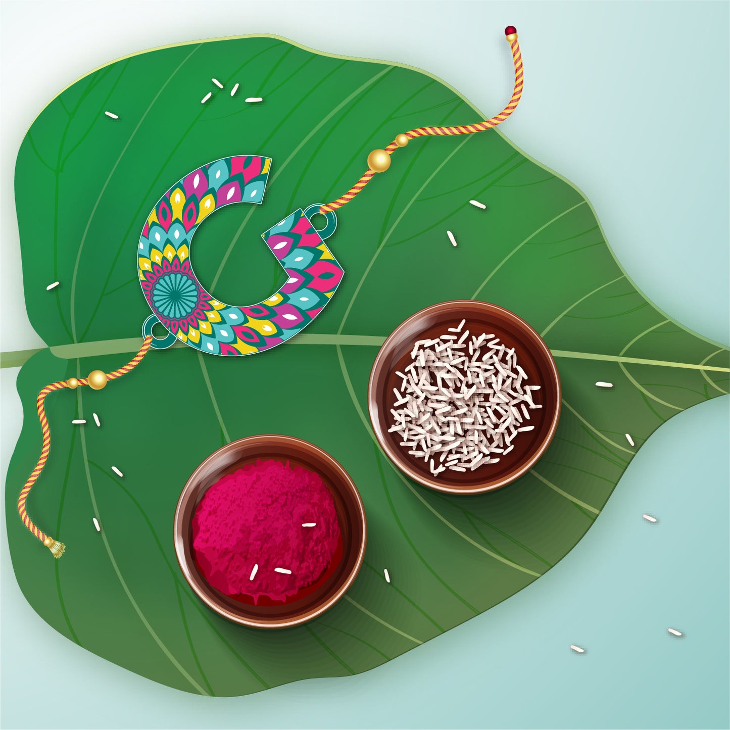 Alphabet G Wooden Rakhi