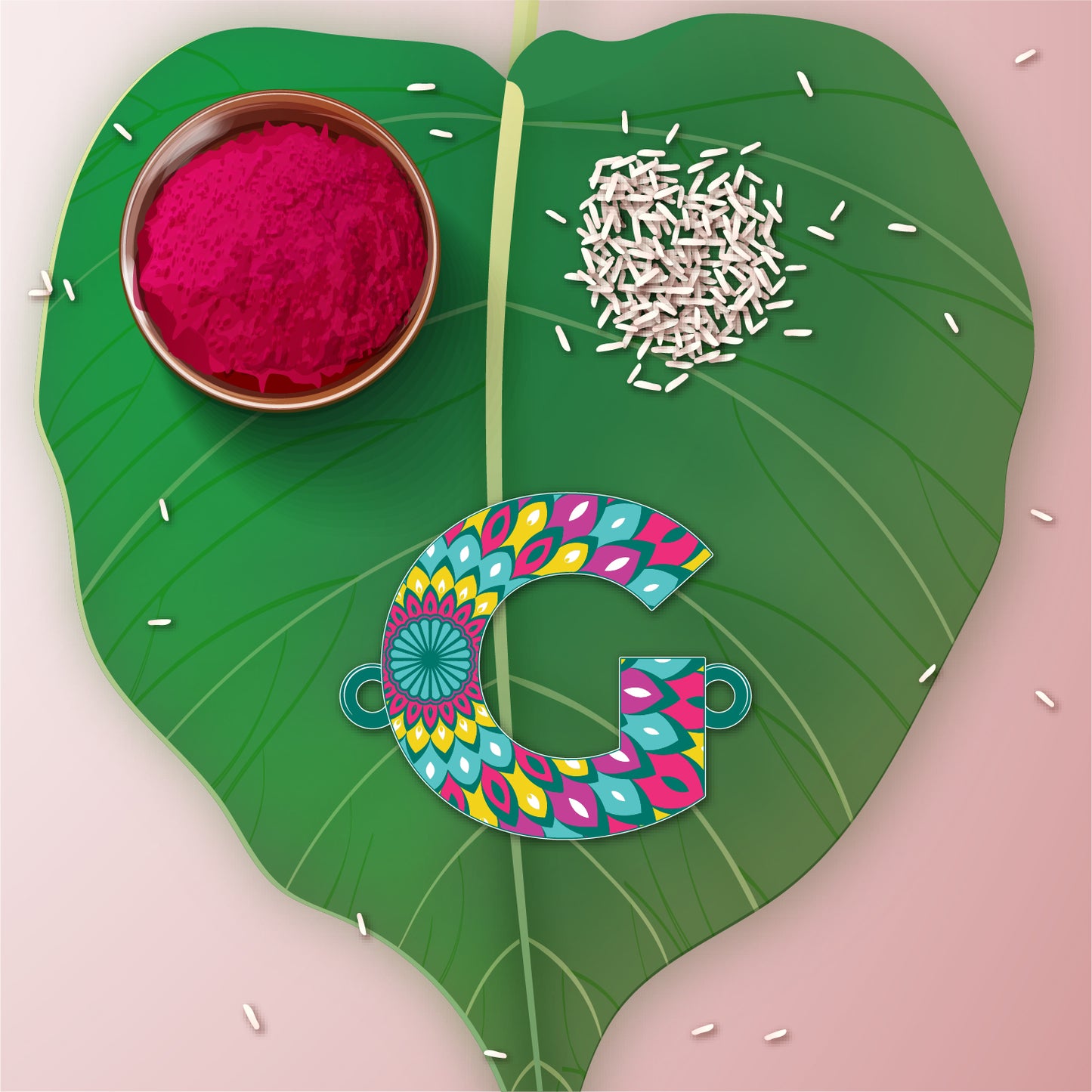 Alphabet G Wooden Rakhi