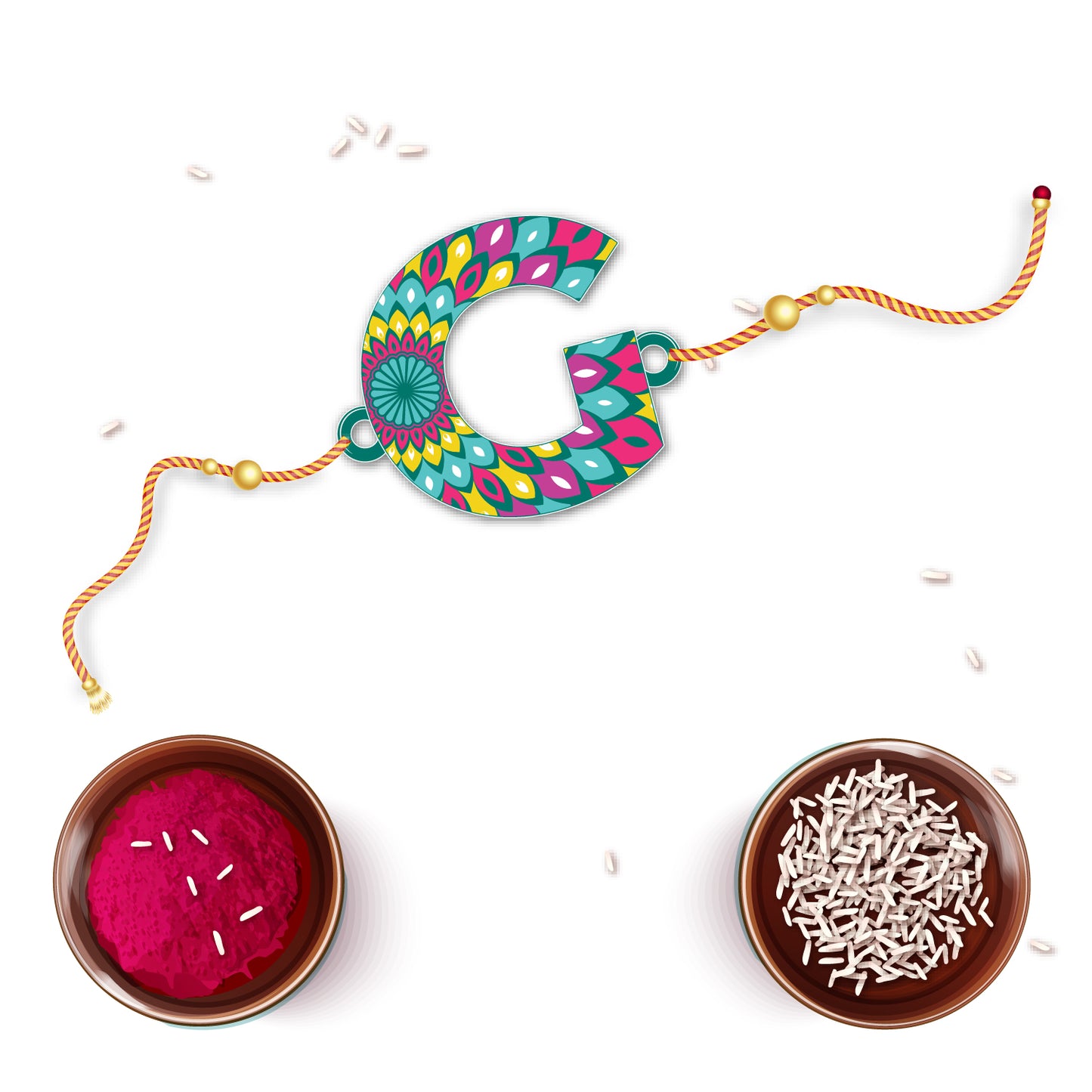 Alphabet G Wooden Rakhi