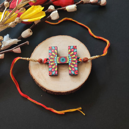 Alphabet H Wooden Rakhi