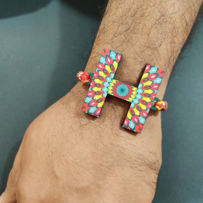 Alphabet H Wooden Rakhi