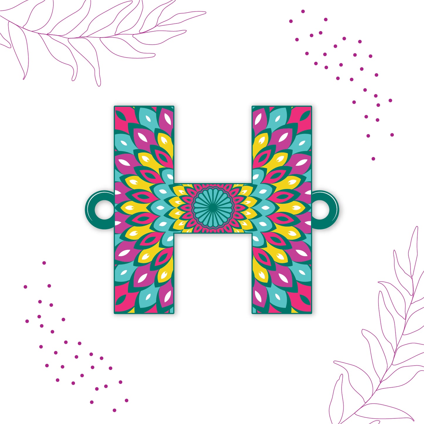 Alphabet H Wooden Rakhi