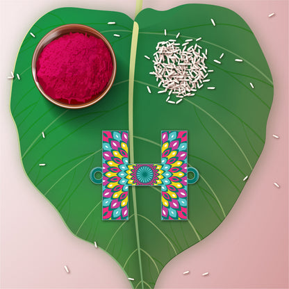 Alphabet H Wooden Rakhi