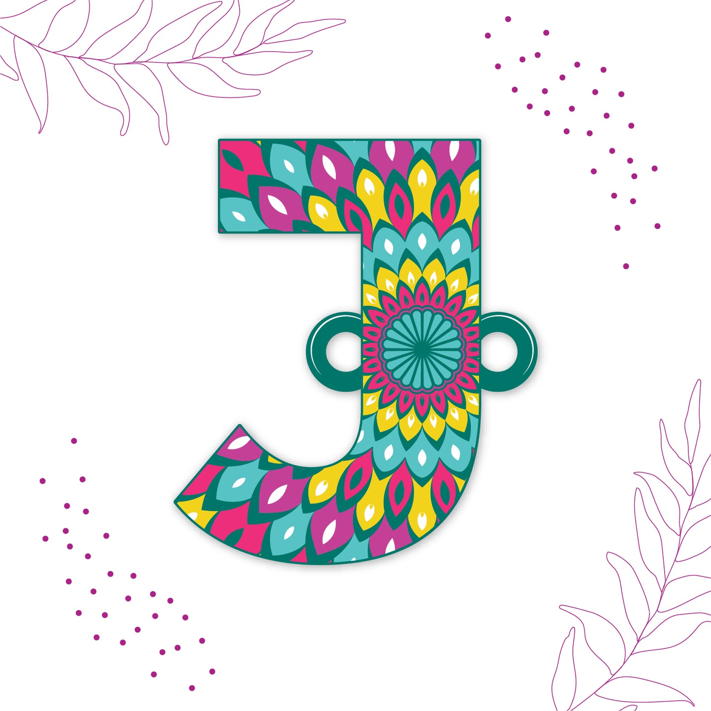 Alphabet J Wooden Rakhi