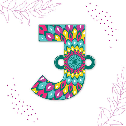 Alphabet J Wooden Rakhi