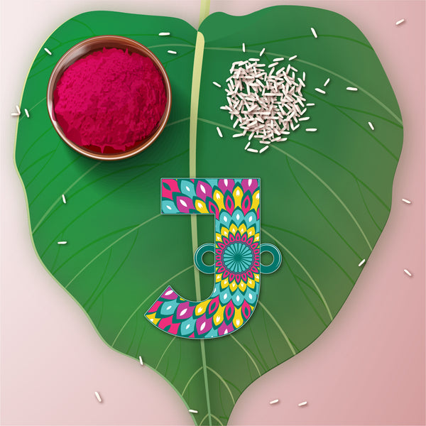 Alphabet J Wooden Rakhi