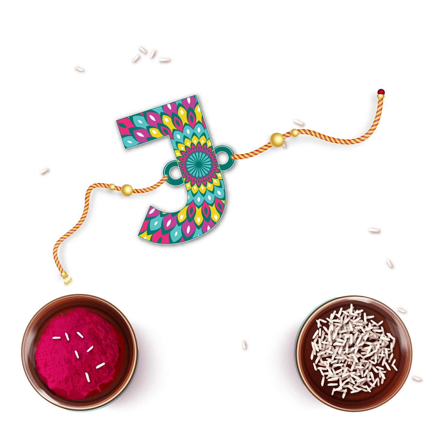 Alphabet J Wooden Rakhi