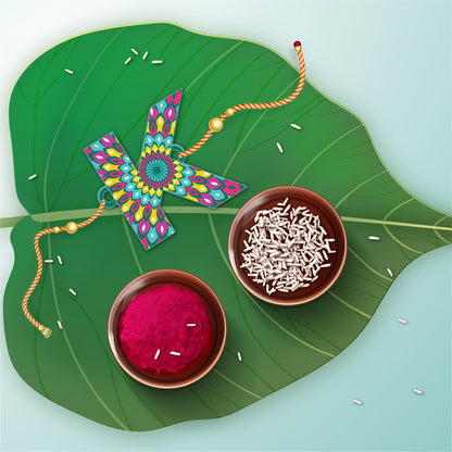 Alphabet K Wooden Rakhi