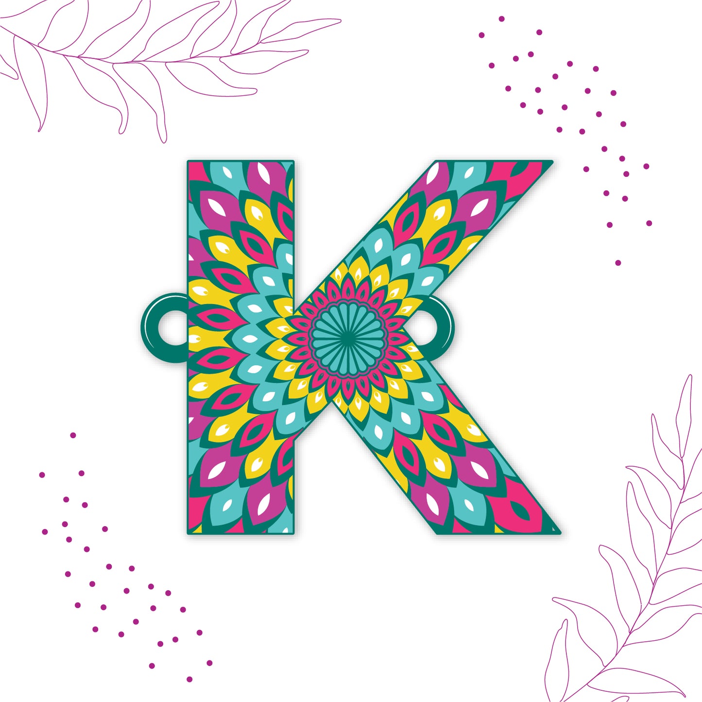 Alphabet K Wooden Rakhi
