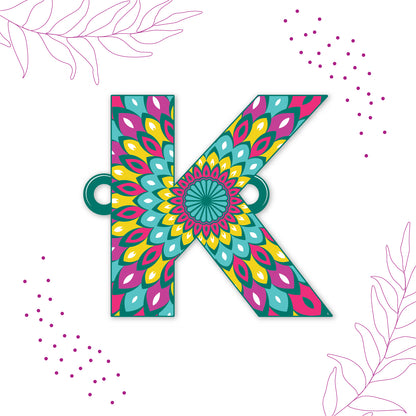 Alphabet K Wooden Rakhi