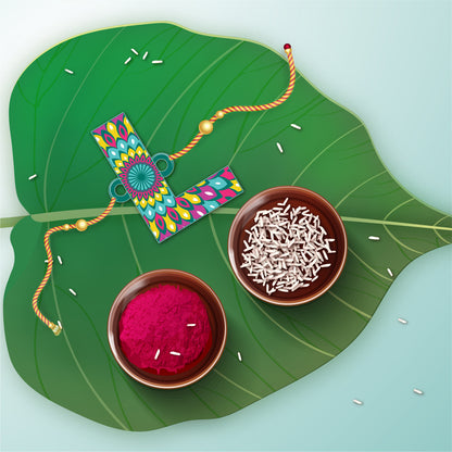 Alphabet L Wooden Rakhi