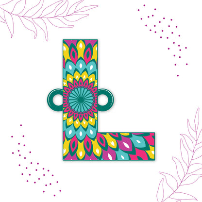 Alphabet L Wooden Rakhi