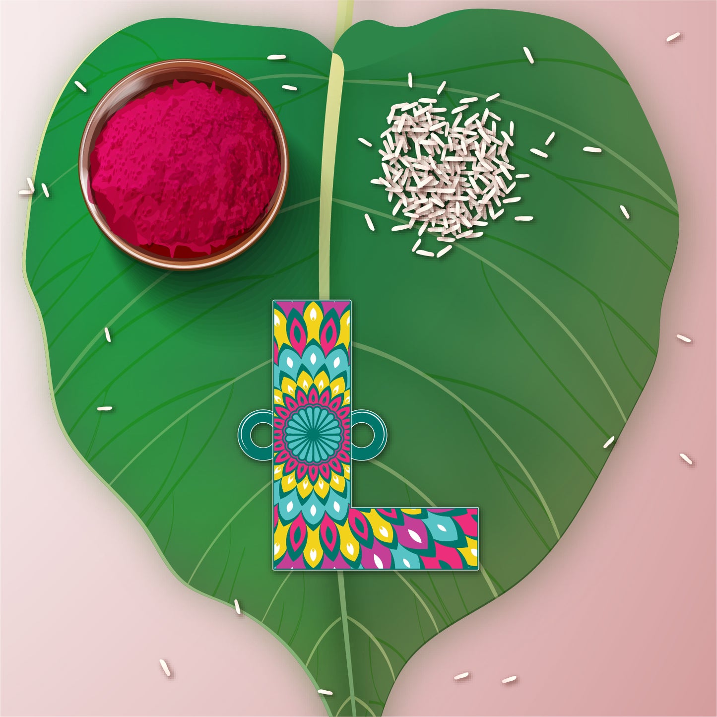 Alphabet L Wooden Rakhi