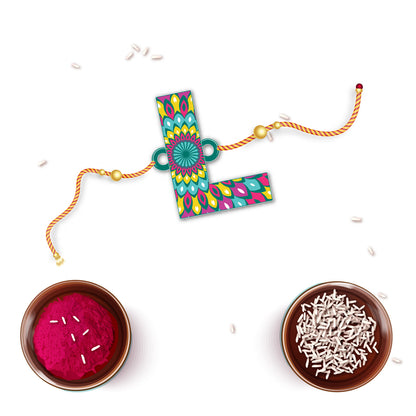 Alphabet L Wooden Rakhi