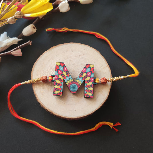 Alphabet M Wooden Rakhi