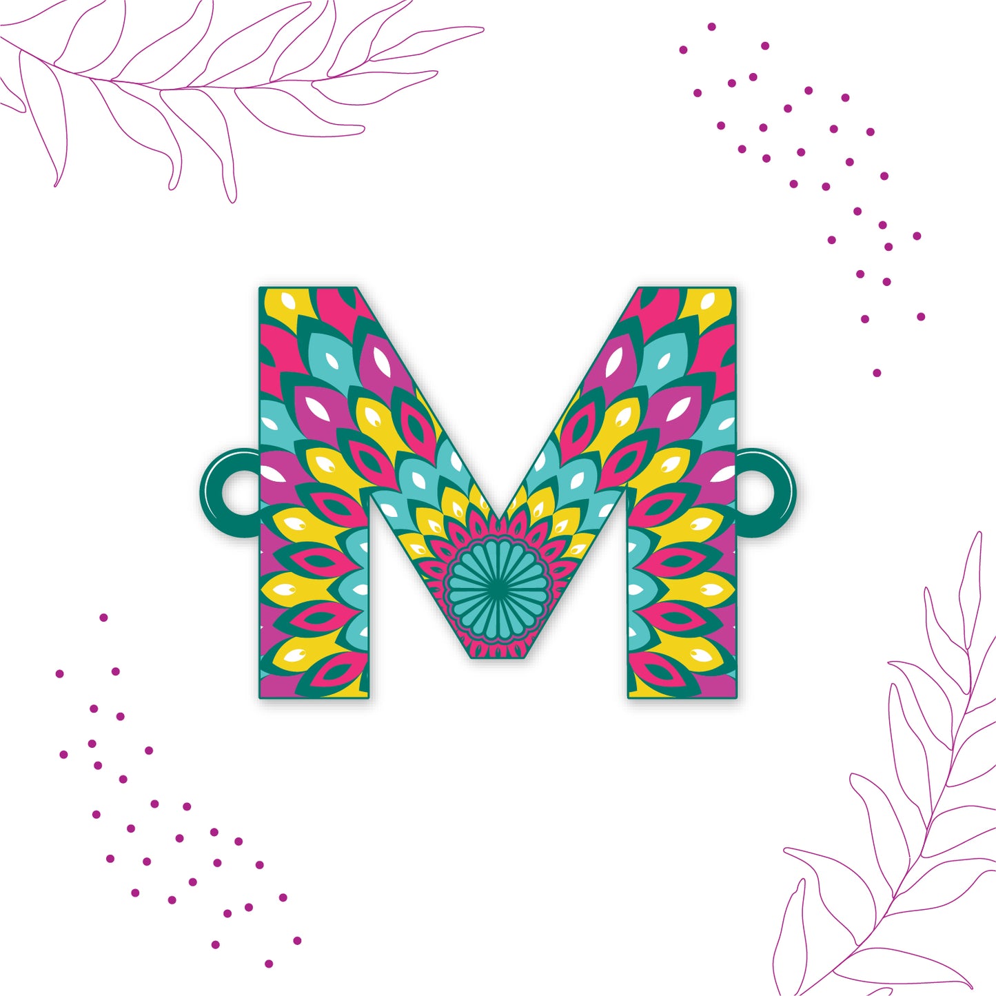 Alphabet M Wooden Rakhi