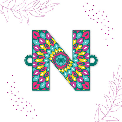 Alphabet N Wooden Rakhi