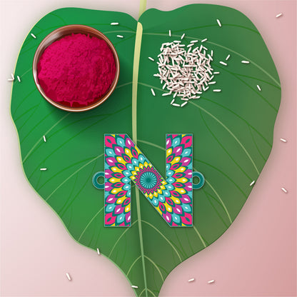 Alphabet N Wooden Rakhi