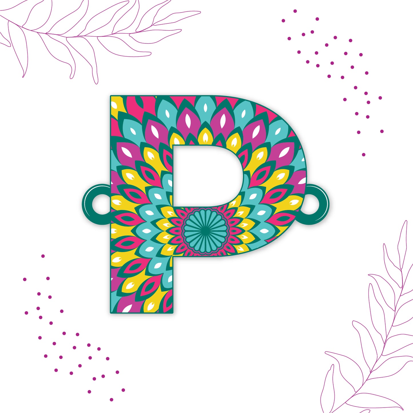 Alphabet P Wooden Rakhi