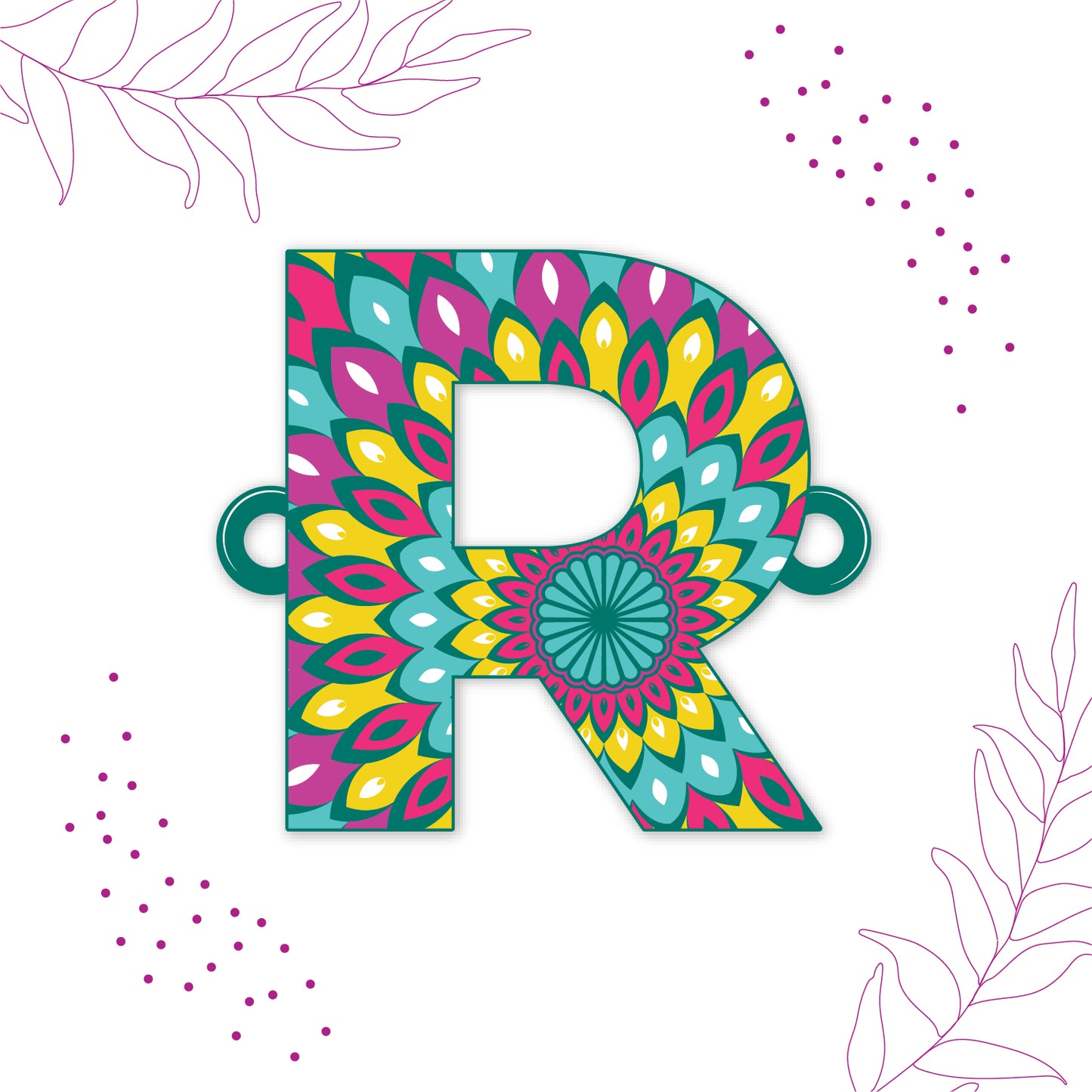 Alphabet R Wooden Rakhi