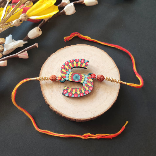 Alphabet S Wooden Rakhi