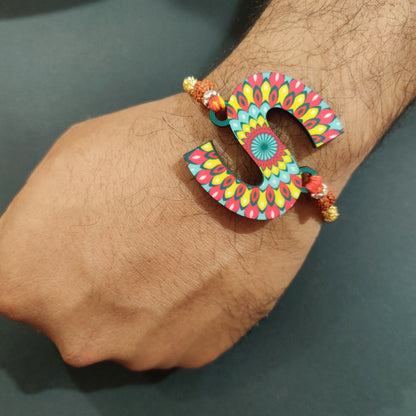 Alphabet S Wooden Rakhi